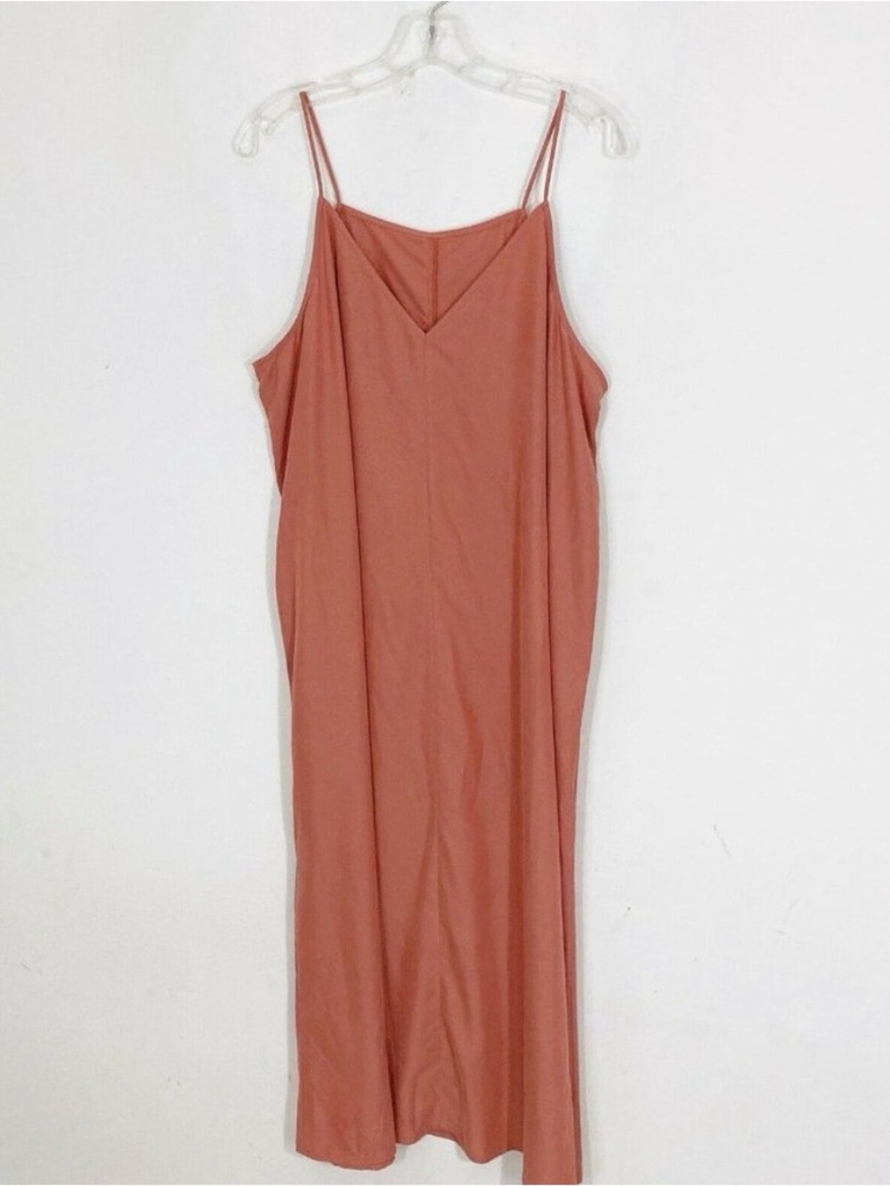 Storq Anytime Maternity Slip Dress Coral Rust Size 5 XL 16-18 Modal Maxi Cami